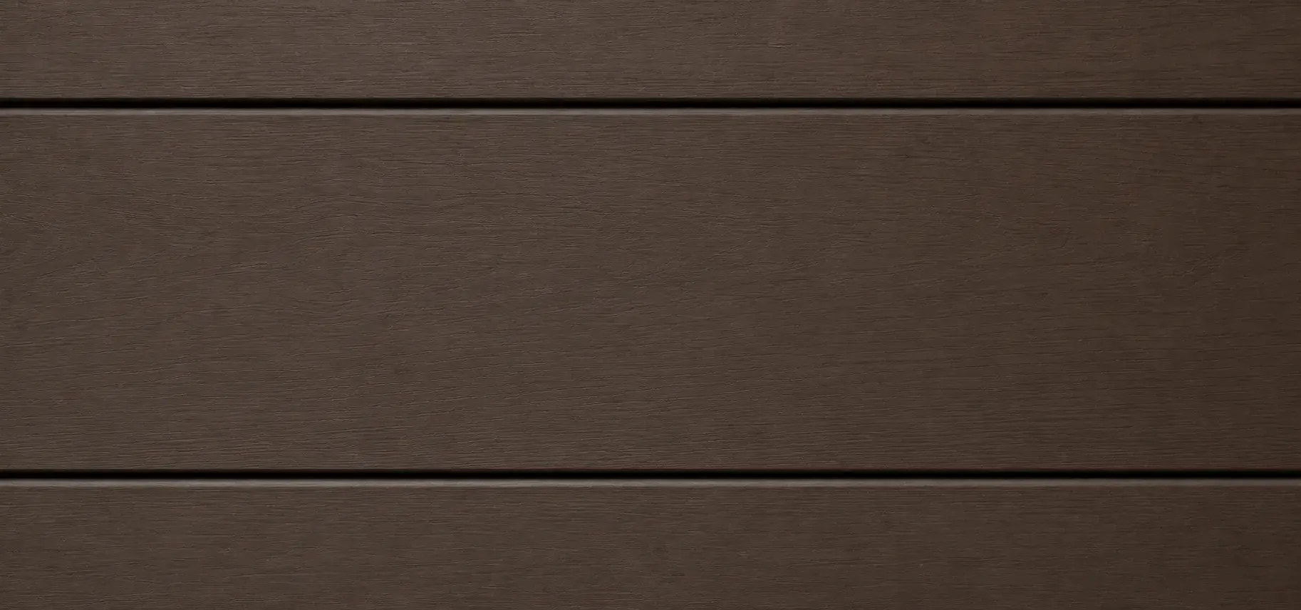 Deck boards in a dark brown finish with a subtle wood-grain texture and no visible fasteners